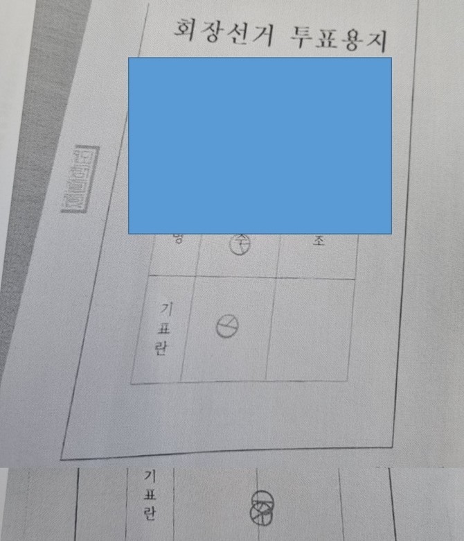 전남육상연맹회장 선거 투표용지. 당시 선거운영위는 상단은 유효표, 하단은 무효표로 인정했다. 재판부는 무효표의 인정여부 보다는 선거인단 배정이 잘못돼 있다고 판단했다. ⓒ프라임경제