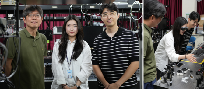 (왼쪽부터)노준석 포스텍 교수와 강현정 연구원, 윤정근 삼성리서치 연구원. ⓒ 삼성전자