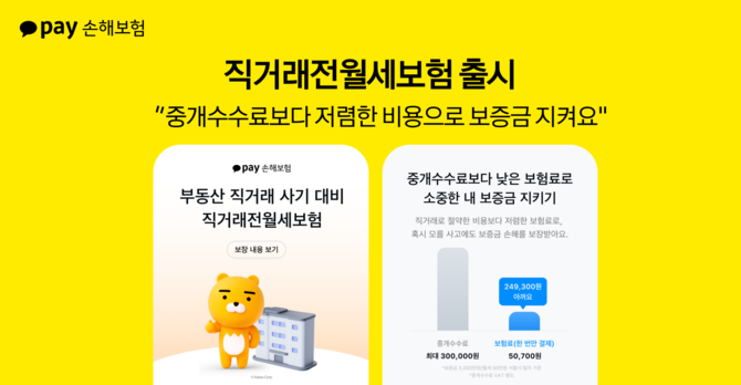 14일 카카오페이손해보험은 '직거래전월세보험'을 출시했다. ⓒ 카카오페이손해보험