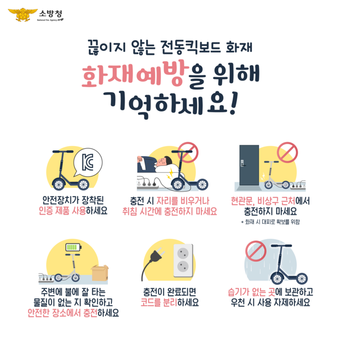 전동킥보드 화재 예방이미지. ⓒ 소방청