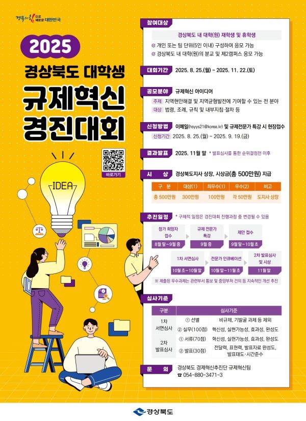 2025 경상북도 대학생 규제혁신 경진대회 포스터. ⓒ 경북도