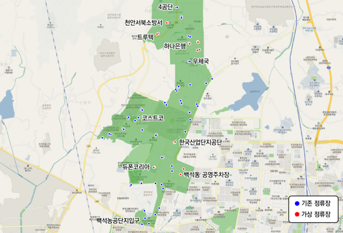 택시 호출 지정 정류장. ⓒ 천안시