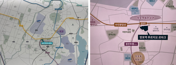 벽면에 마련된 광역 위치도. = 박선린 기자