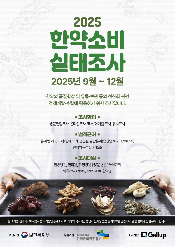 2025년 한약소비 실태조사 포스터. ⓒ 한국한의약진흥원