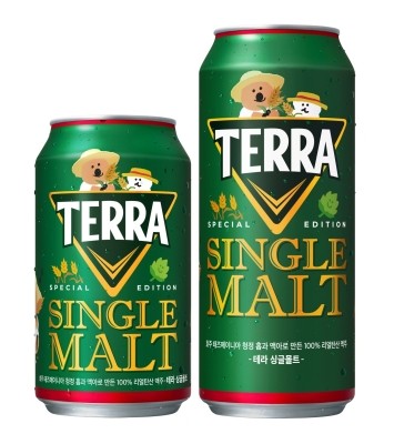 테라 싱글몰트 에디션 355ml, 500ml 캔 제품 이미지. ⓒ 하이트진로