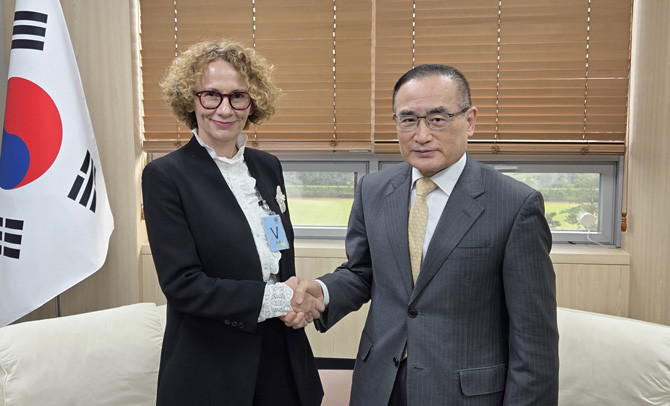 위성락 국가안보실장은 '서울 ADEX 2025' 참석차 방한 중인 셰키린스카 나토 사무차장과 면담했다. ⓒ 대통령실