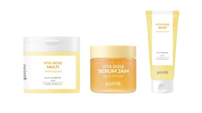 '포인트앤'에서 클렌징과 동시에 맑고 화사한 피부 톤으로 가꿔주는 데일리 클렌저 '비타 로즈 라인'을 출시했다. © 애경산업