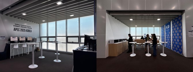 내부에는 취재진들을 위한 다양한 편의시설이 마련돼 있다. = 김주환