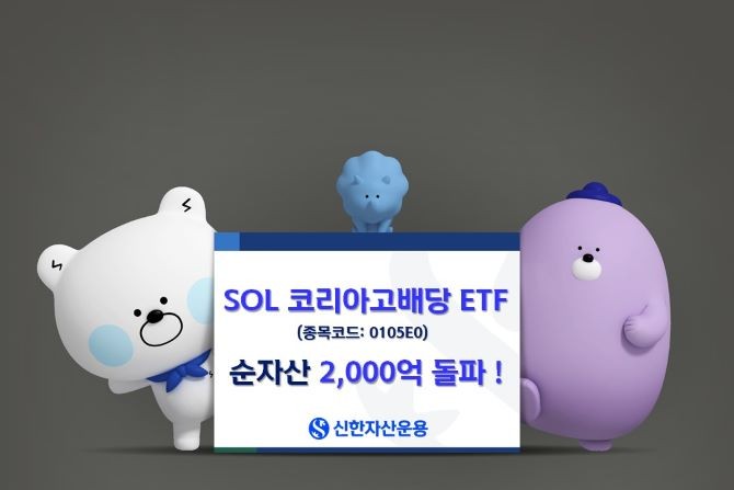 신한자산운용의 'SOL 코리아고배당 ETF'의 순자산이 2000억 원을 넘어섰다. ⓒ 신한자산운용
