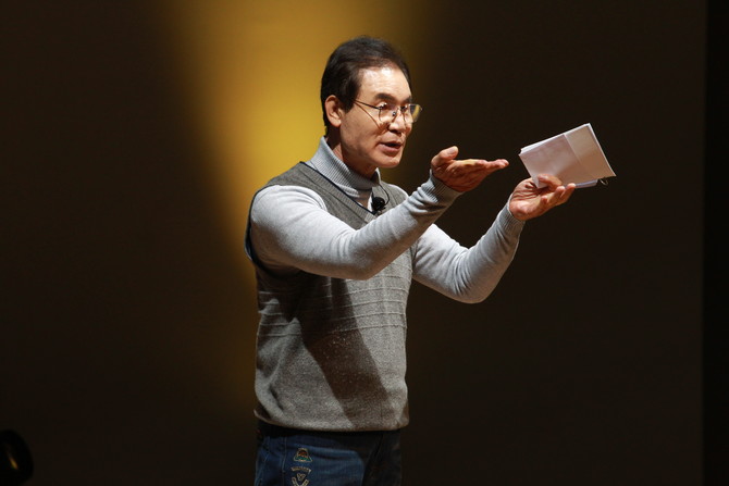 김상권 전 경남교육감 후보가 출판기념회에서 교육비전을 제시하고 있다. ⓒ 프라임경제