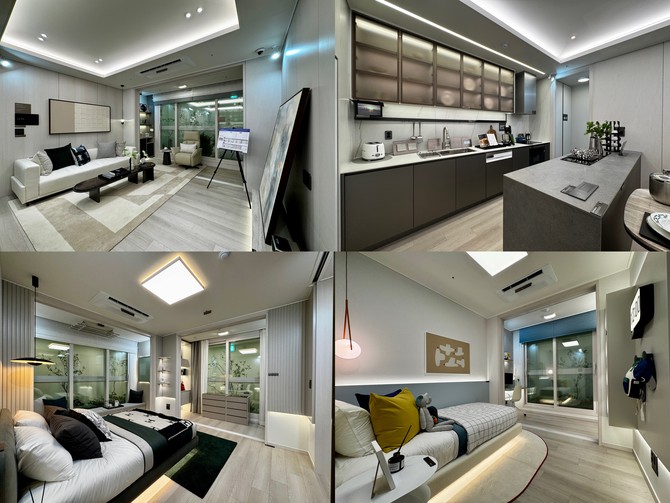 전용 84㎡A 타입. 히든도어와 직선 동선 설계를 통해 체감 공간을 넓혔다. =김주환 기자