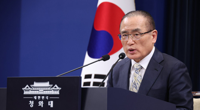 위 실장은 9일 청와대 춘추관에서 이재명 대통령의 방일 성과에 대해 설명했다. ⓒ 연합뉴스