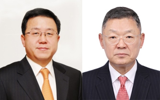 이창황 효성티앤씨 대표이사(왼쪽)와 유영환 효성티앤씨 대표이사. ⓒ 효성티앤씨