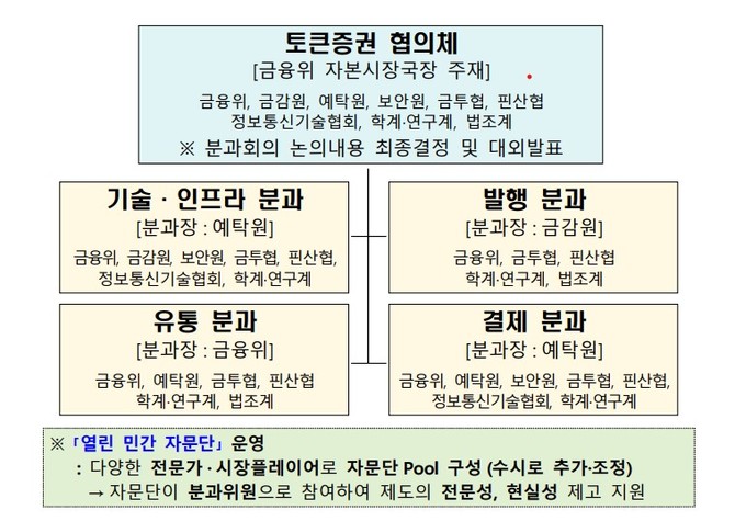 토큰증권 협의체 분과회의 운영방안. ⓒ 금융위원회