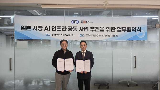 윤세혁 씨이랩 대표(좌)와 이종호 이화기계 japan 대표(우). ⓒ 씨이랩