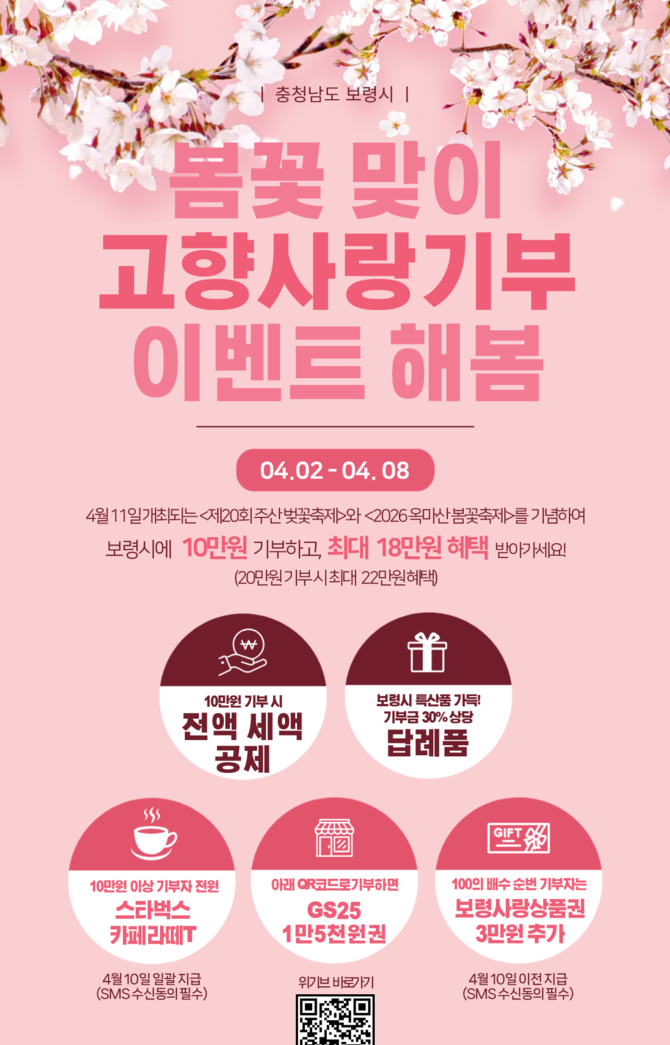 보령시 봄꽃맞이 고향사랑기부 이벤트 포스터. ⓒ 보령시