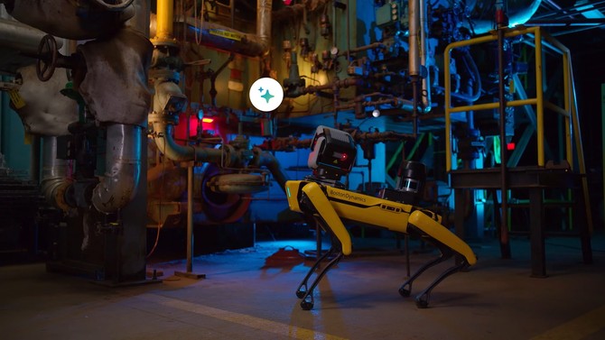 스팟이 산업 현장에서 온도 게이지(Gauge)를 확인하는 장면. ⓒ 현대자동차그룹