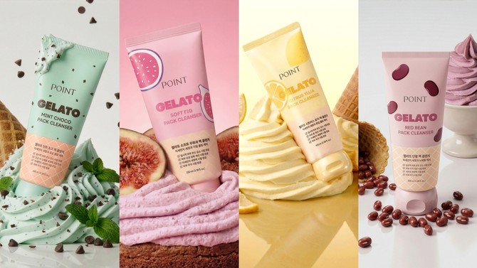 포인트 젤라또 팩 클렌저 4종 연출컷. ⓒ 애경산업
