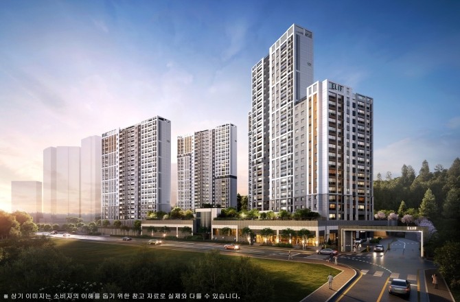 창원 의창구 명곡 공공주택지구에 모습을 드러낼 엘리프 창원'. Ⓒ 계룡그룹