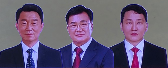 왼쪽부터 더불어민주당 유승광 후보, 국민의힘 김기웅 후보, 개혁신당 조동연 후보. =오영태