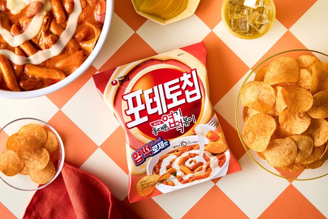 농심 포테토칩 엽떡로제맛 연출 이미지. ⓒ 농심