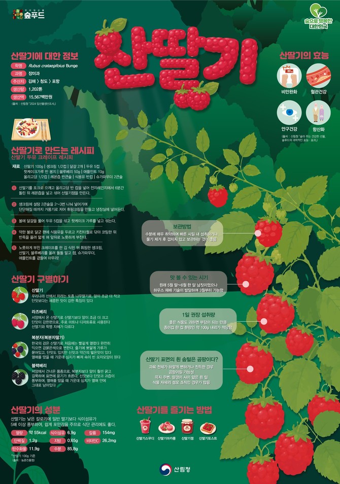 2026 이달의 임산물 6월 '산딸기'. ⓒ 산림청