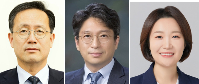 (왼쪽부터) 이형일 경제부총리 겸 재정경제부 장관 후보자, 홍지선 국토교통부 장관 후보자, 이소영 중소벤처깅업부 장관 후보자. ⓒ 청와대