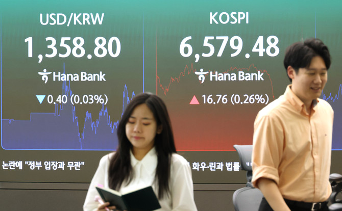 3일 서울 중구 하나은행 딜링룸 현황판에 코스피 등 표시돼있다. ⓒ 연합뉴스