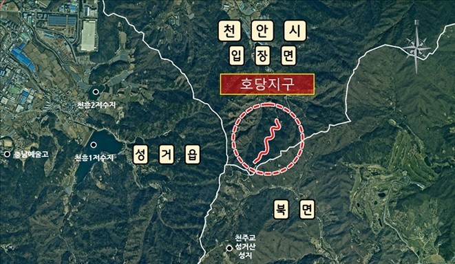 호당지구 급경사지 붕괴위험지역 정비사업 위치도. ⓒ 천안시