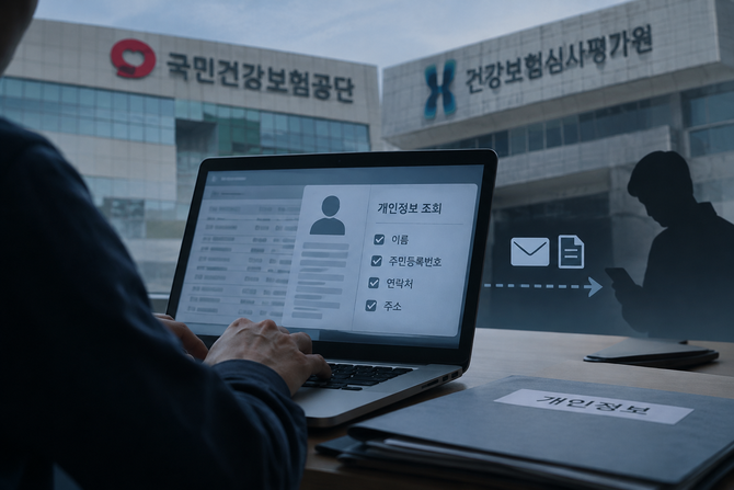 국민의 건강·의료정보를 다루는 국민건강보험공단과 건강보험심사평가원에서 업무와 무관한 개인정보 무단열람과 외부반출이 반복되며 내부통제에 대한 우려가 커지고 있다. © 챗GPT챗
