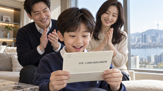 국내 19개 은행에 10억원 이상 예·적금을 보유한 미성년자가 52명, 1억원 이상 보유자는 2595명으로 집계됐다. ⓒ 챗GPT 생성 이미지