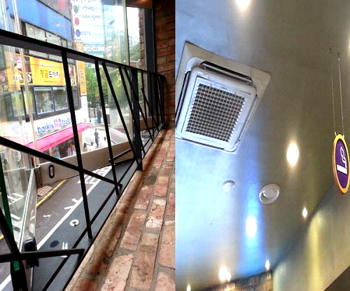  지난 2일 광화문 근처 한 커피숍은 창문을 연 채 에어컨을 틀고 있었다. 하지만 이번 개문냉방 영업 점검은 '출입문'만을 규정대상으로 명시해, 다른 부분에 대해서는 현장에서 자율적으로 판단할 수밖에 없는 실정이다. = 최민지 기자