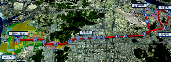 청라~강서BRT 1단계 공사가 마무리돼 오는 11일부터 첫 운행에 들어가게 됐다. BRT 1단계 사업 구간은 1번 청라국제업무단지부터 15번 가양역까지다. ⓒ 국토교통부