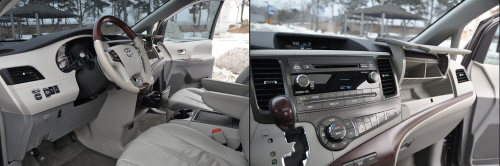  세단보다 높은 좌석 높이를 가진 시에나는 널찍한 시야를 확보는 물론, 조수석 상단과 하단의 글로브박스를 비롯한 편의장치 및 수납공간이 다양하고 편리한 곳에 위치해있다. ⓒ 프라임경제