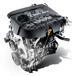  아반떼 디젤에 탑재된 1.6 디젤엔진은 최고출력 128마력, 최대토크 28.5kg&middot;m(자동변속기 기준)의 동력성능을 발휘한다. Ⓒ 현대자동차