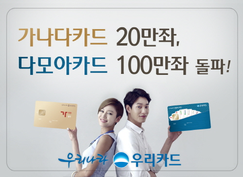 작년 분사 당시 7.3%에 불과했던 우리카드의 시장점유율이 1년만인 올해 4월 8.5%를 넘어서 확고한 중위권 카드사로 자리매김했으며 여기엔 두 상품이 절대적인 영향을 끼친 것으로 분석된다. ⓒ 우리카드
